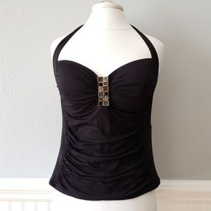 Black bathing suit tankini top